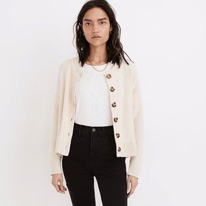 Madewell Broadway Cardigan Sweater in Muted Alabaster